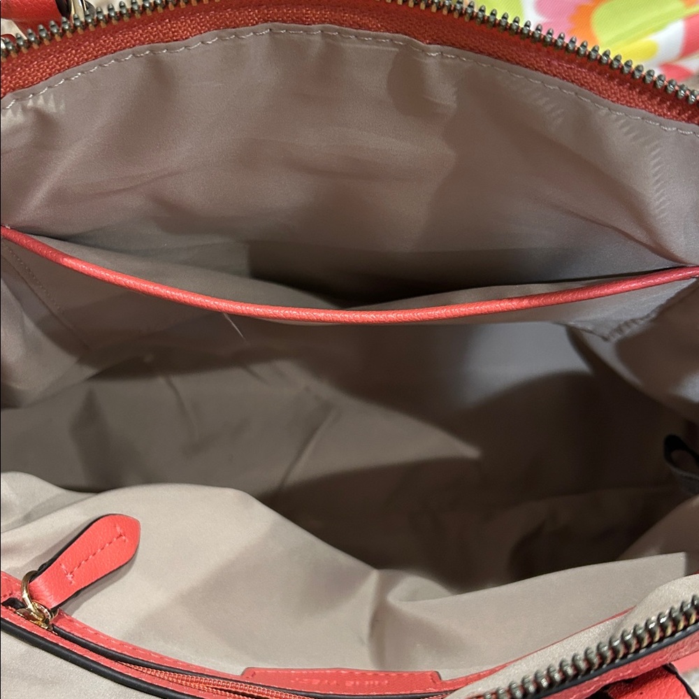Nine West Vibrant Coral Satchel/ Crossbody Bag detachable adjustable strap - Picture 8 of 11